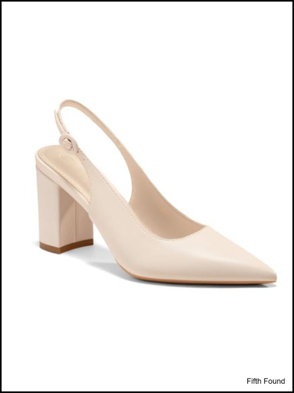 Womens Slingback Block Heels Pointed Closed Toe Work Dress Shoes